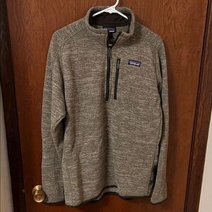 Patagonia Heathered Light Brown Better Sweater 1/4 Zip Fleece Size Large